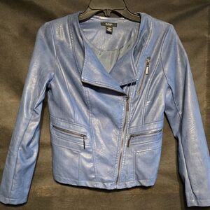 Alfani Blue leather moto jacket.
